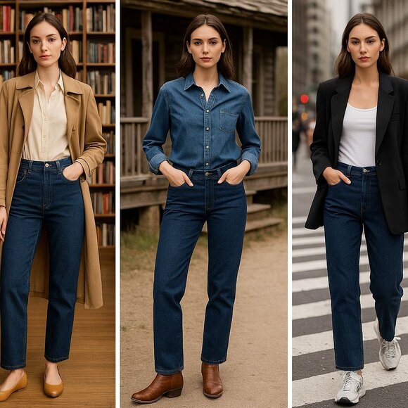 Ralph Lauren Denim - Ralph Lauren Women Straight Leg Jean Dark Wash 6 Structured Americana Normcore